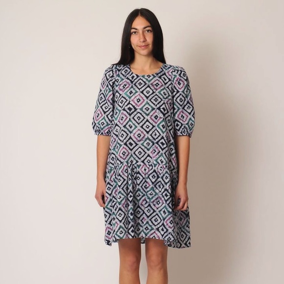 Matta Kenia Nandini Geometric Pattern Mini Dress XL - Picture 2 of 16